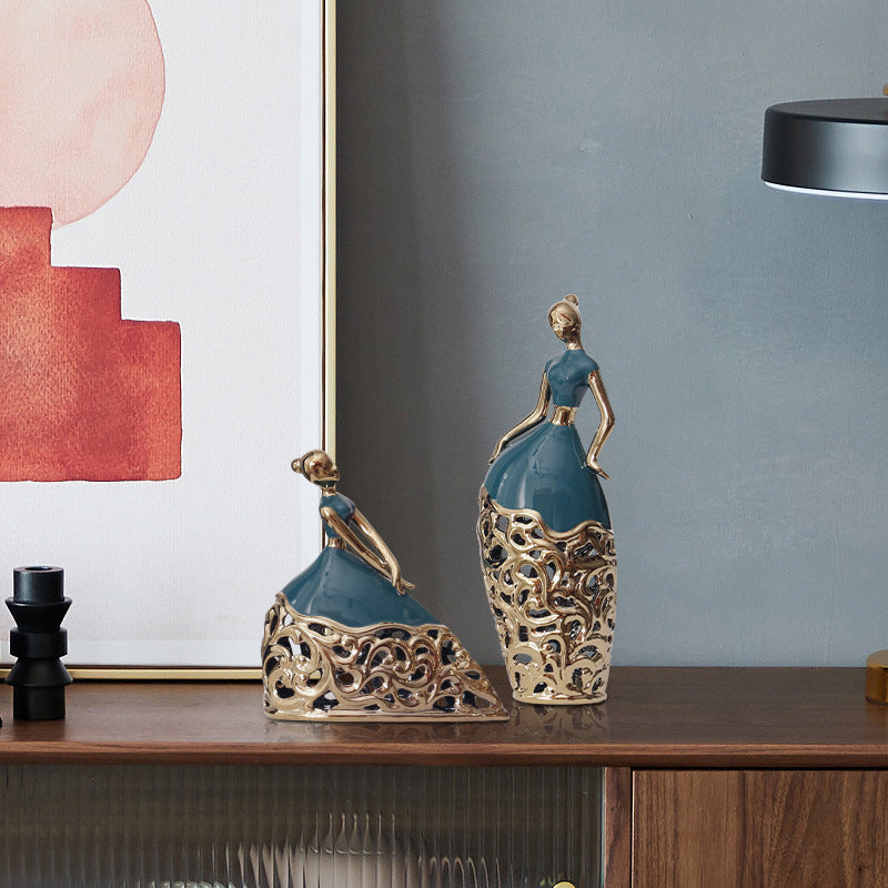 Dressed Girl Dancer Decoration Piece TV Cabinet Living Room Artifact