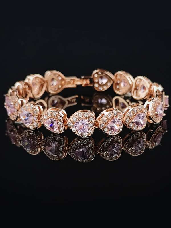 Cubic Zirconia Heart Bracelet
