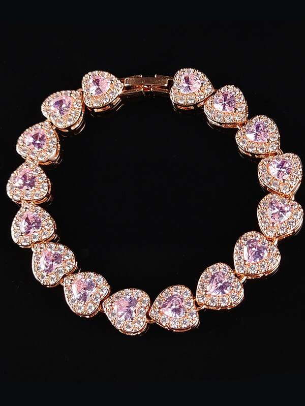 Cubic Zirconia Heart Bracelet