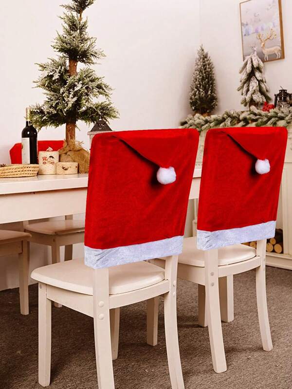 Christmas Chair Covers – Red Santa Hat Chair Back Slipcovers