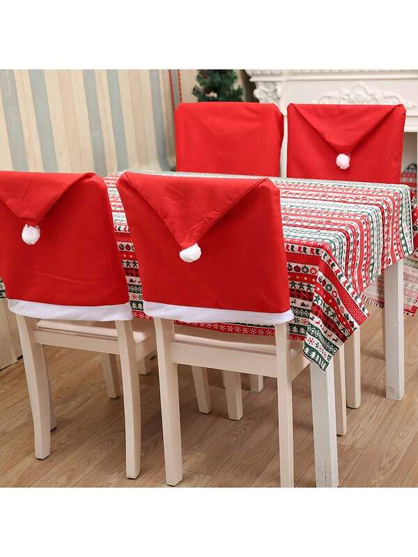 Christmas Chair Covers – Red Santa Hat Chair Back Slipcovers