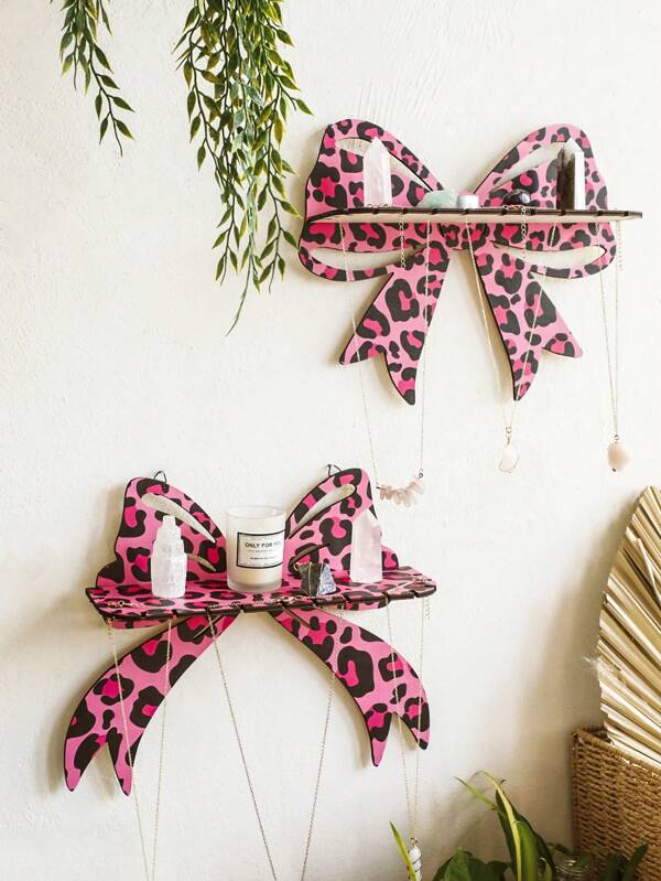 Bow-Shaped Wall-Mounted Jewelry Display Shelves