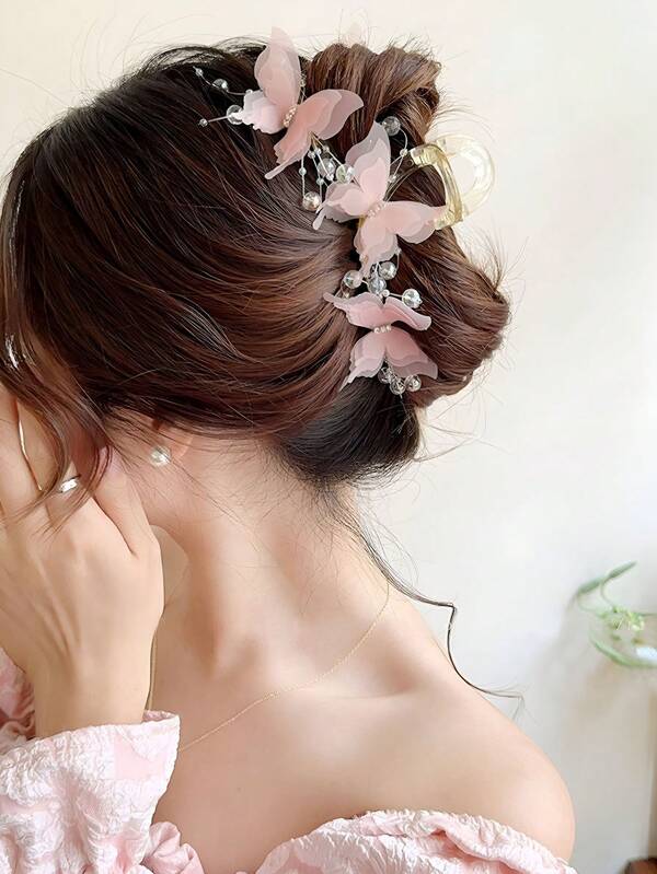Elegant Pearl Butterfly Hair Clip