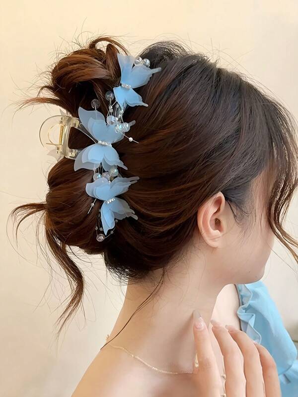 Elegant Pearl Butterfly Hair Clip