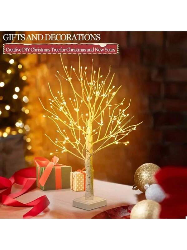 144-LED Birch Tree Light – Warm White, USB & Battery Powered