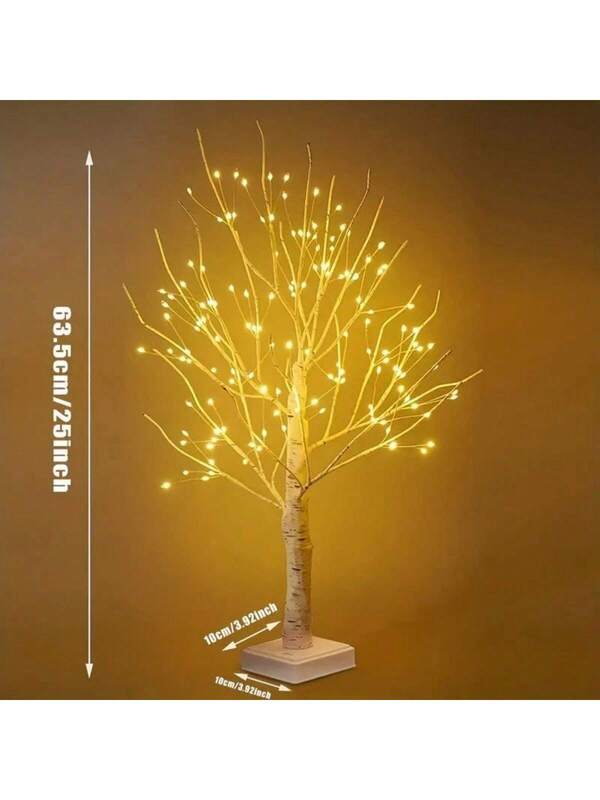 144-LED Birch Tree Light – Warm White, USB & Battery Powered