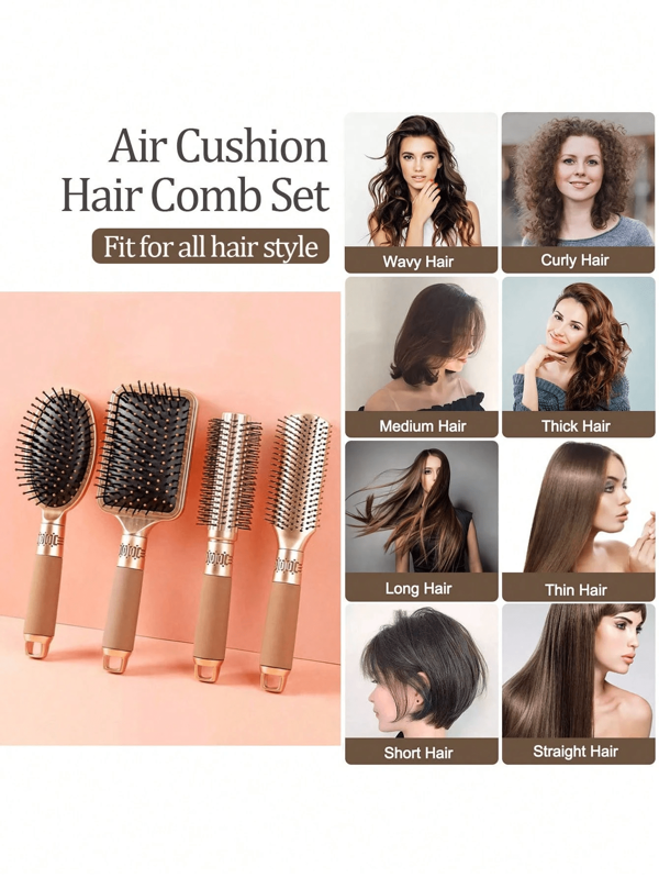 PiecesHair Brush And Comb Set Paddle Brush Smoothing Hair Brush