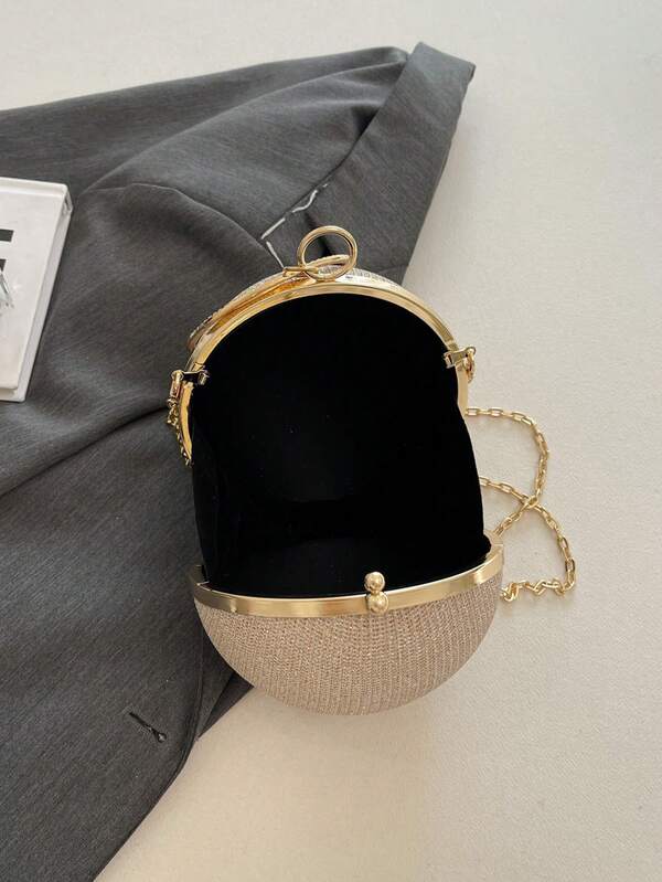 Elegant Sparkling Round Clutch Bag