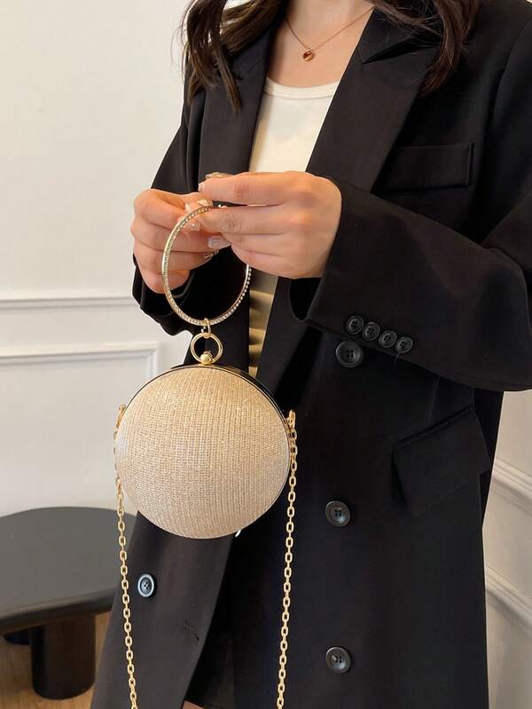 Elegant Sparkling Round Clutch Bag
