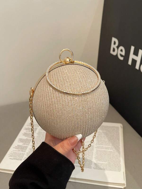 Elegant Sparkling Round Clutch Bag