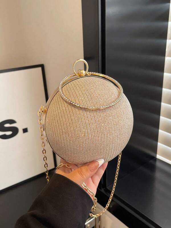 Elegant Sparkling Round Clutch Bag