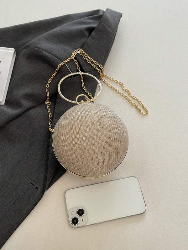 Elegant Sparkling Round Clutch Bag