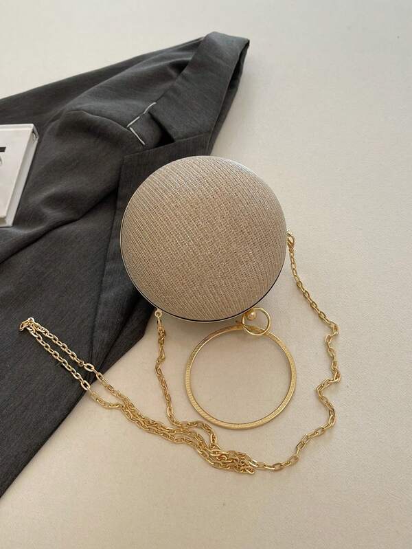 Elegant Sparkling Round Clutch Bag