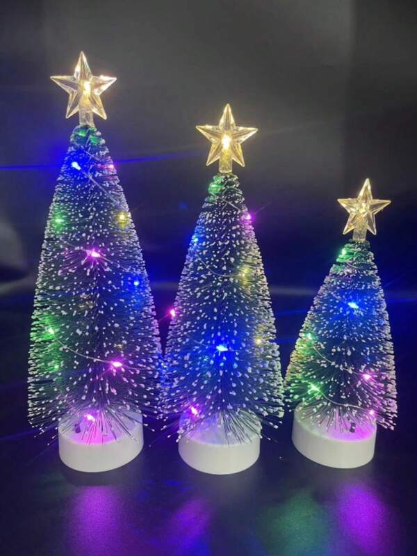 3-Piece LED Christmas Tree Set – Realistic Fir Design