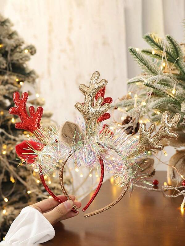 Cute Reindeer Antler Headband – Christmas Party Hair Accessory & Holiday Essentia