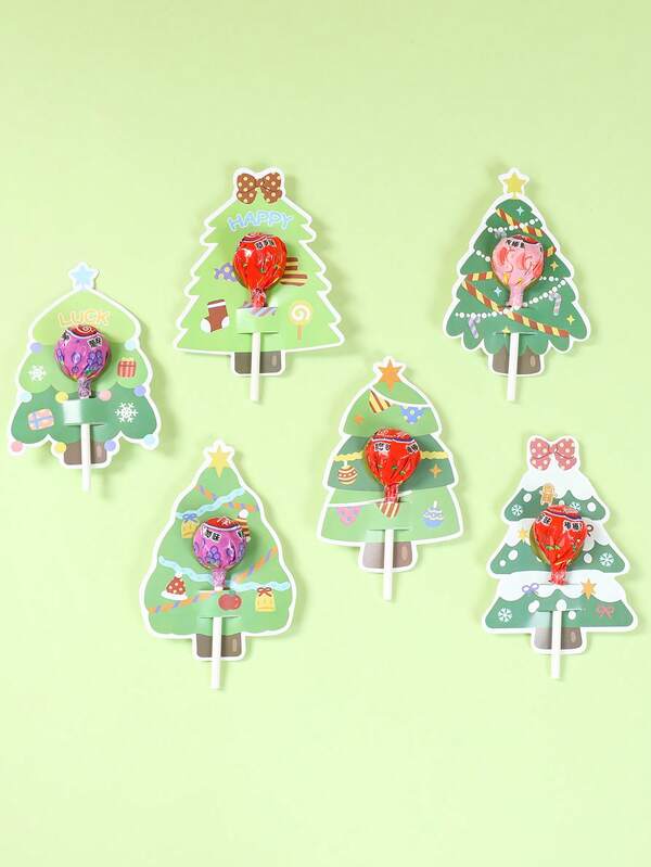 48PCS Christmas Lollipop Holder Cards – Santa, Snowman & Tree Gift Decor Set