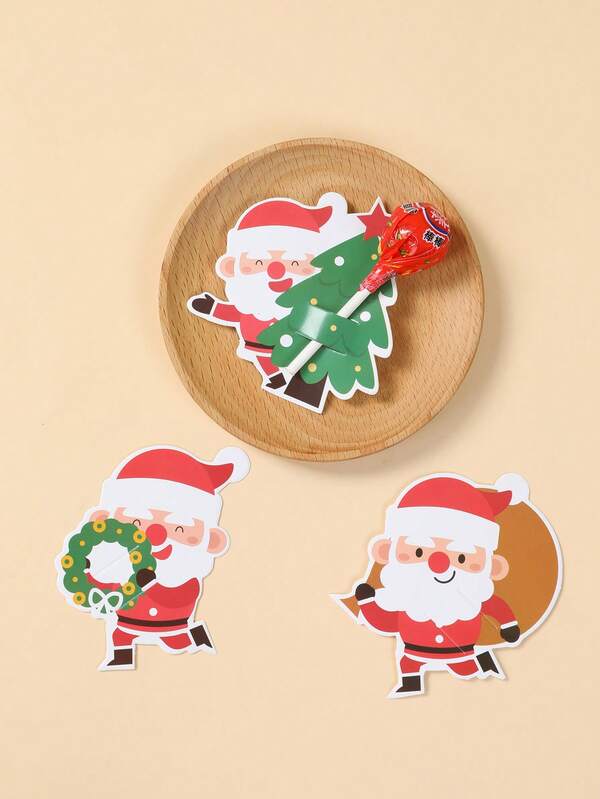 48PCS Christmas Lollipop Holder Cards – Santa, Snowman & Tree Gift Decor Set