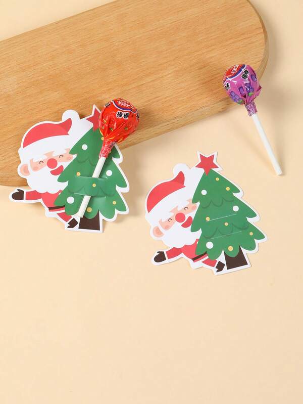 48PCS Christmas Lollipop Holder Cards – Santa, Snowman & Tree Gift Decor Set