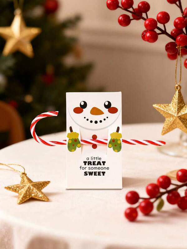 48PCS Christmas Lollipop Holder Cards – Santa, Snowman & Tree Gift Decor Set