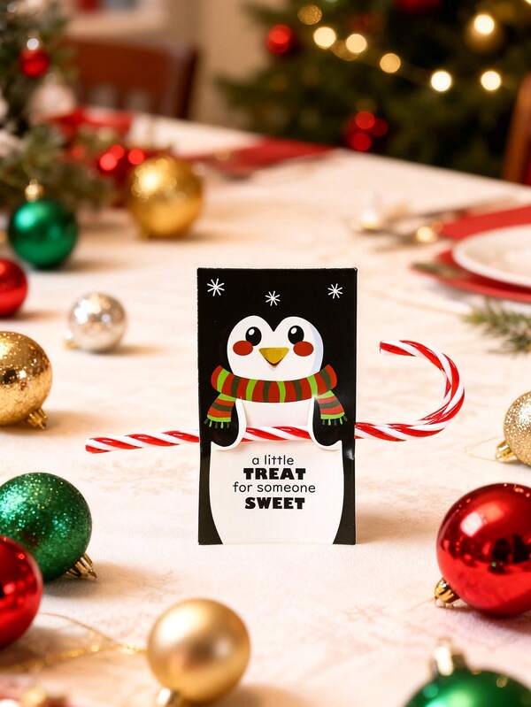 48PCS Christmas Lollipop Holder Cards – Santa, Snowman & Tree Gift Decor Set