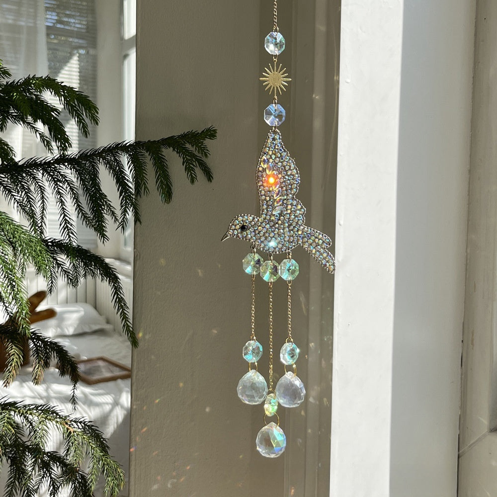 Pendant Hummingbird Three-piece Sun Catcher Crystal Wind Chimes
