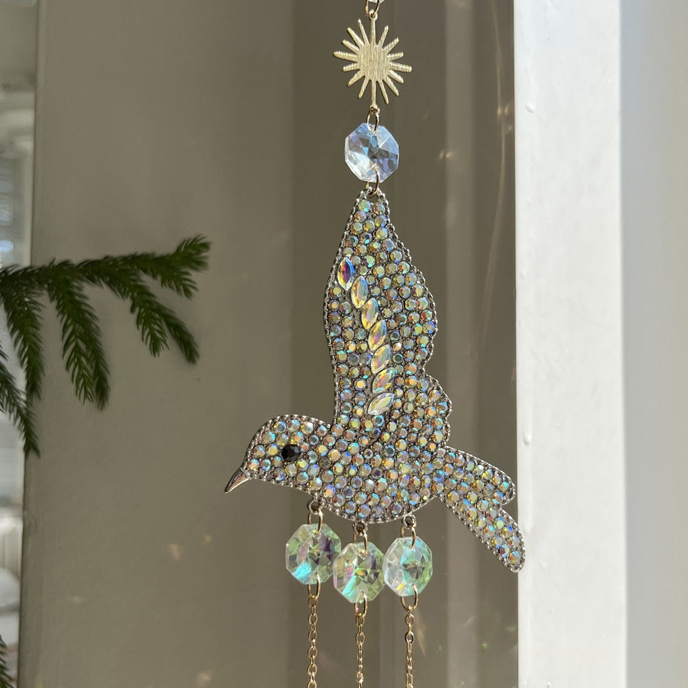 Pendant Hummingbird Three-piece Sun Catcher Crystal Wind Chimes