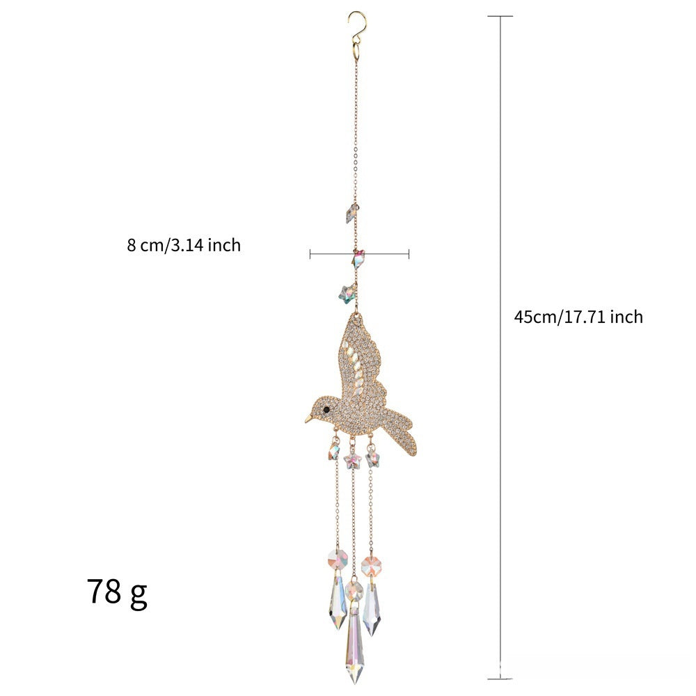 Pendant Hummingbird Three-piece Sun Catcher Crystal Wind Chimes
