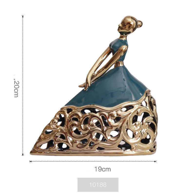 Dressed Girl Dancer Decoration Piece TV Cabinet Living Room Artifact