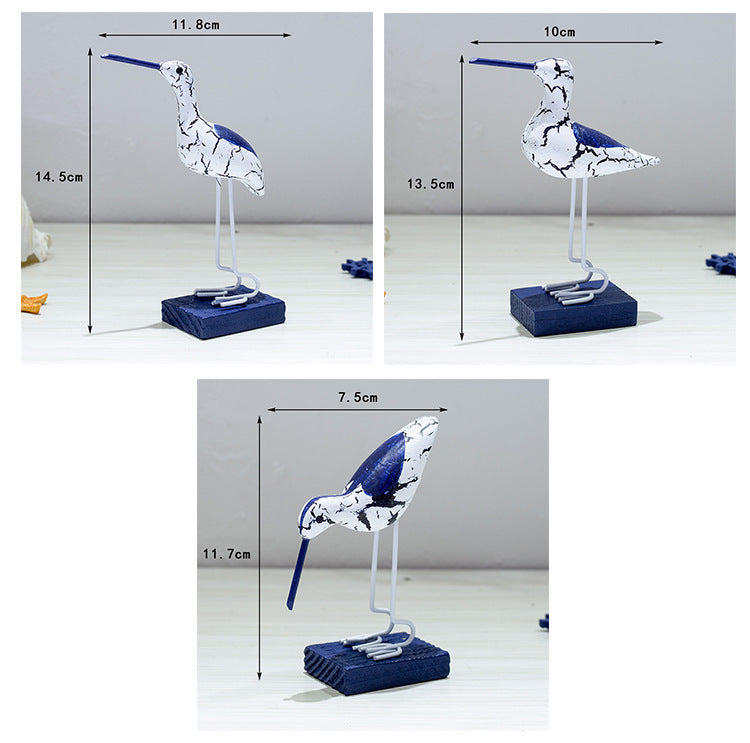 Mediterranean Creative Wooden Old Seabird Three-piece Set