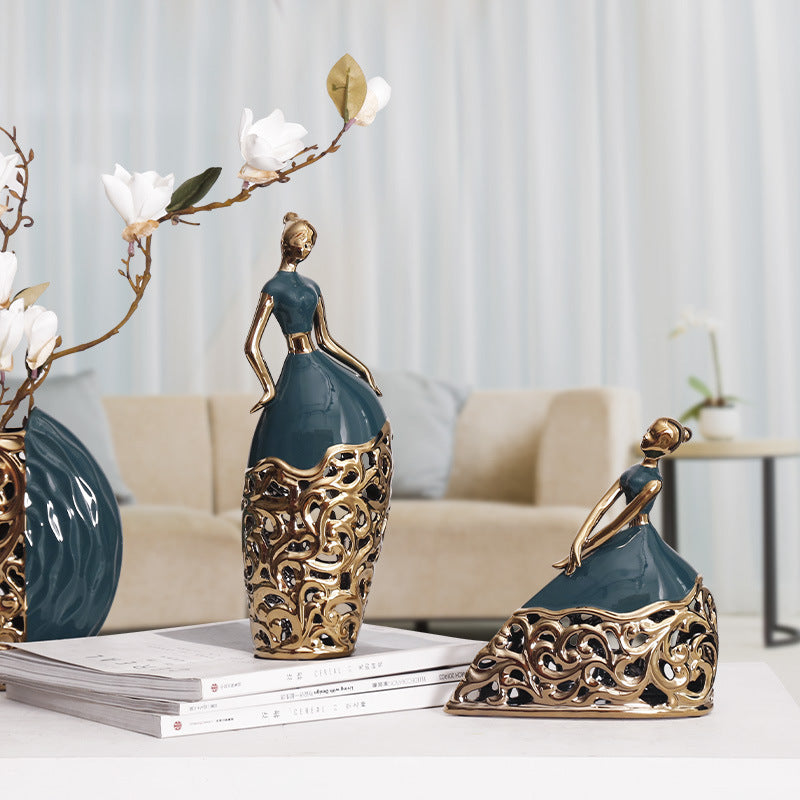 Dressed Girl Dancer Decoration Piece TV Cabinet Living Room Artifact