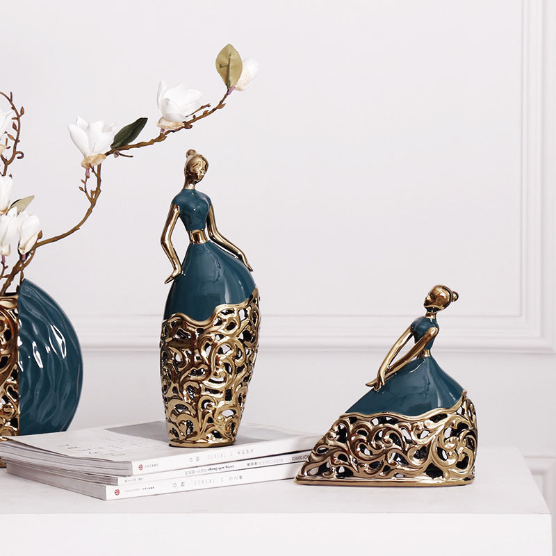 Dressed Girl Dancer Decoration Piece TV Cabinet Living Room Artifact